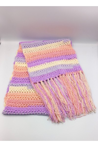 Χειροποίητο Κασκόλ σε Παστέλ Αποχρώσεις .