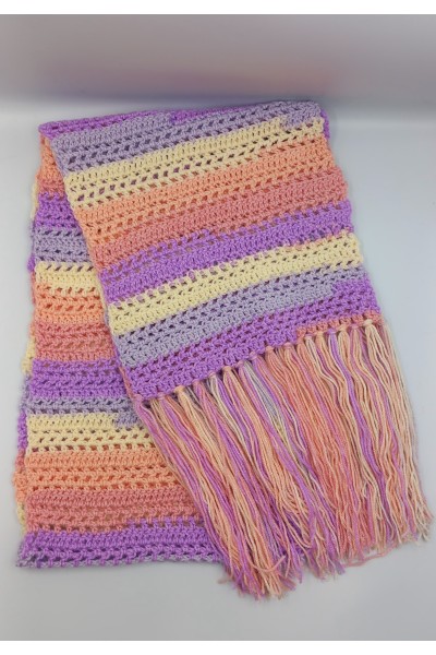 Χειροποίητο Κασκόλ σε Παστέλ Αποχρώσεις .