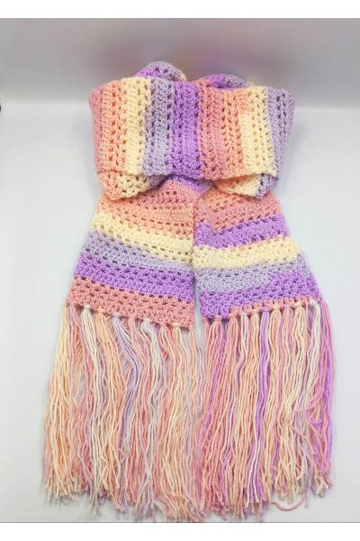 Χειροποίητο Κασκόλ σε Παστέλ Αποχρώσεις .