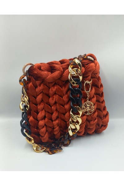 The Autumn Statement Bag | Χειροποίητη Βελούδινη Τσάντα 'Cinnamon Spice'.