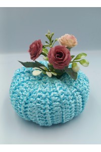 Χειροποίητη πλεκτή κολοκύθα-γούρι