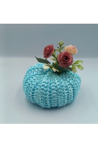 Χειροποίητη πλεκτή κολοκύθα-γούρι