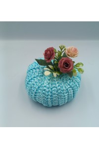 Χειροποίητη πλεκτή κολοκύθα-γούρι