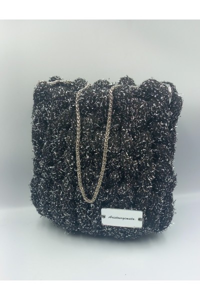 Λαμπερή χειροποίητη πλεκτή τσάντα!!