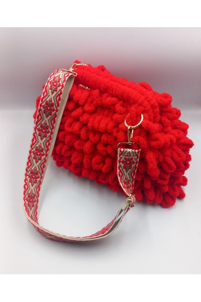 Χειροποίητη Πλεκτή Τσάντα "Ruby Cloud"